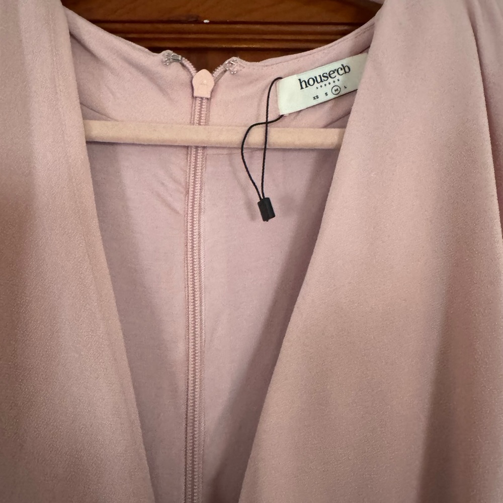 House of CB Blush Pink Gigiana Plunge Ruched Mini Dress - Picture 5 of 7